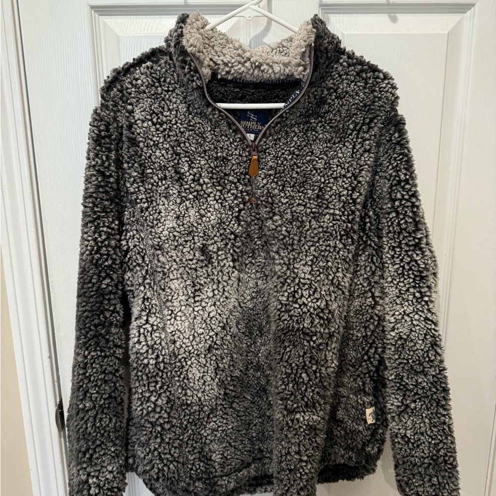 Simply Southern Black and White Sherpa Pullover